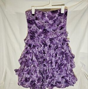 White House/ Black Market - Floral Purple Strapless Dress